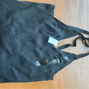 Banana Republic Black Ribbed Crossover Tank Top